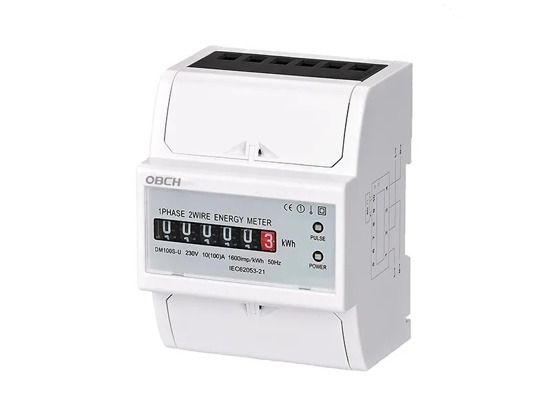 DIN Rail Single Phase 4P electronic Energy meter 60A