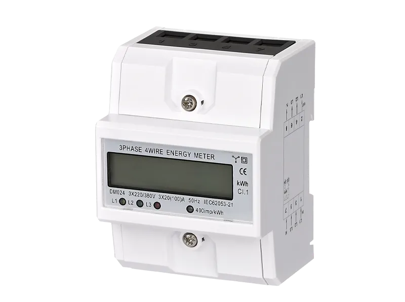 DIN Rail three Phase 4P kilowatt-hour meter 100A