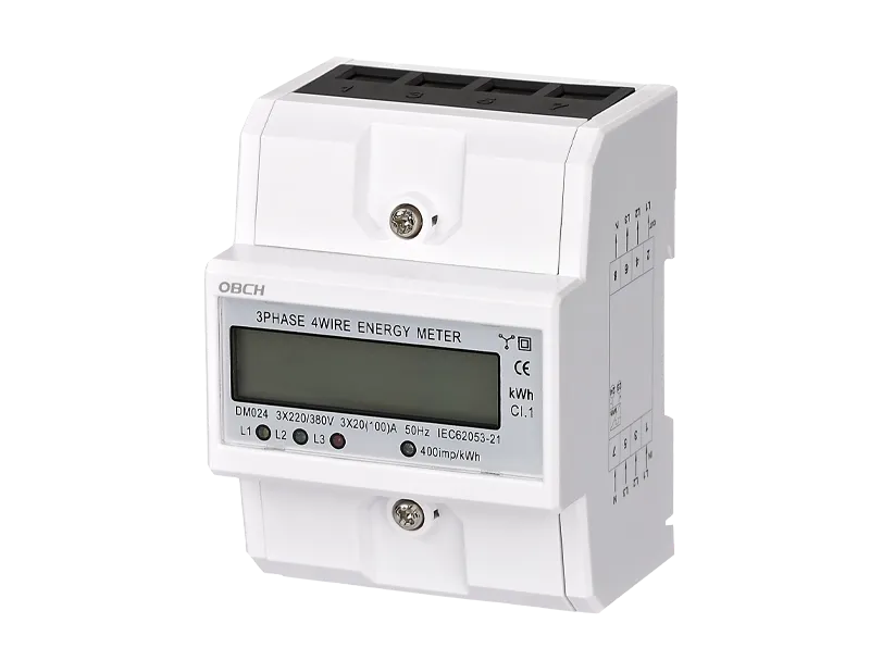 /DIN Rail three Phase 4P kilowatt-hour meter 100A