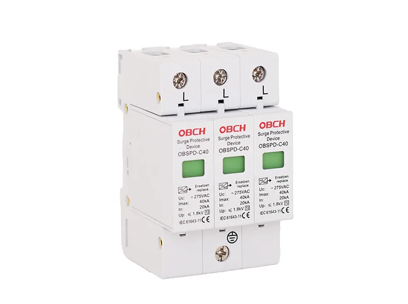 /T2 class  8/20μs AC 3P surge protector 275/385/420/ V AC  SPD