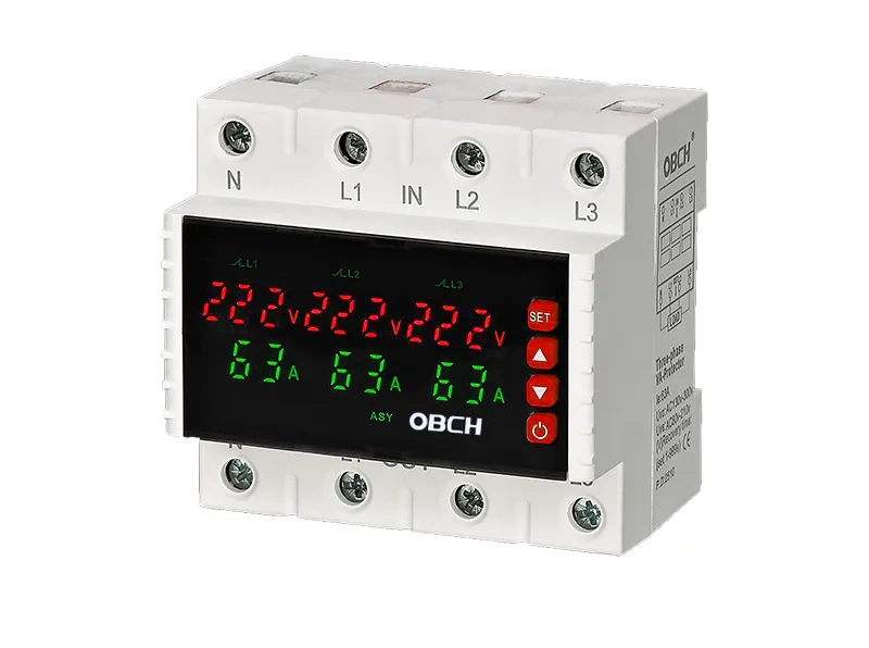 Three Phase Digital Voltage/Current Protector with Lighting Logo