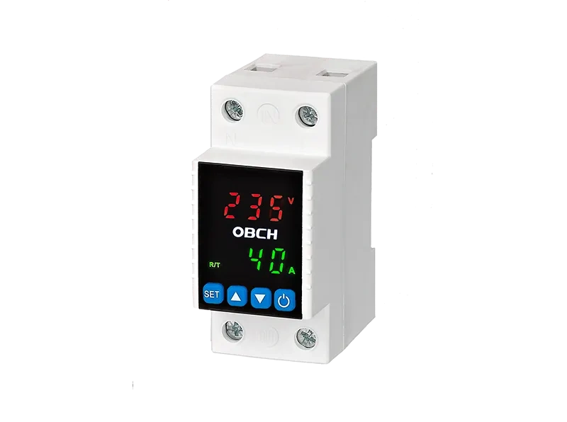 OBS7-6-VA/1P+N Digital voltage/current protector with lighting logo