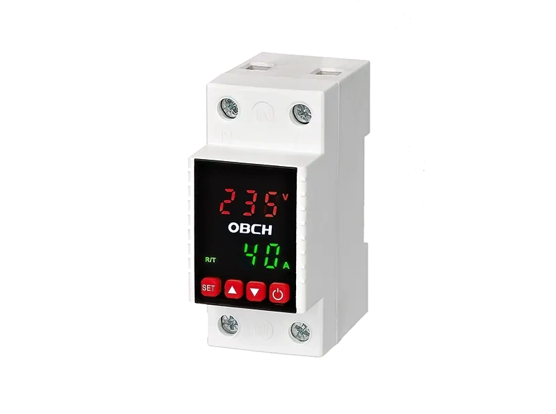 OBS7-6-VA/1P+N Digital voltage/current protector with lighting logo