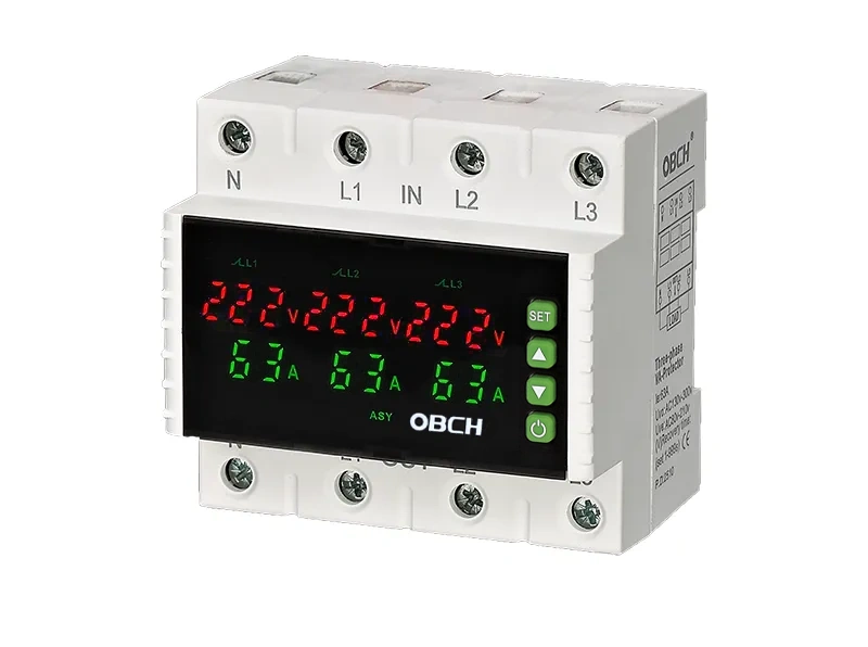 Three Phase Digital Voltage/Current Protector with Lighting Logo