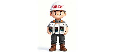 OBCH cartoon engineer with over under voltage overcurrent protector